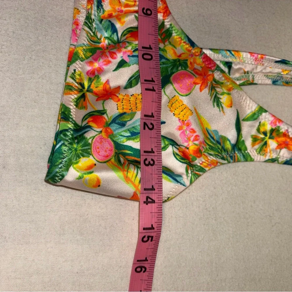 Kulani Kinis Golden Hour Bralette Tropical Floral‎ Bikini Bottom and Top Size L